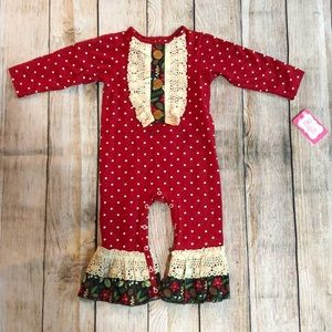 RicRac Ruffles Girls Romper 18 months NWT